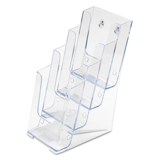 deflecto® 4-Compartment DocuHolder, Leaflet Size, 4.88w x 6.13d x 10h, Clear (DEF77701)