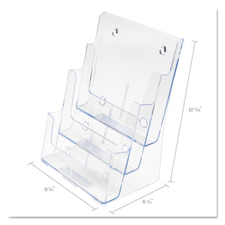 deflecto® 3-Compartment DocuHolder, Magazine Size, 9.5w x 6.25d x 12.63, Clear (DEF77301)
