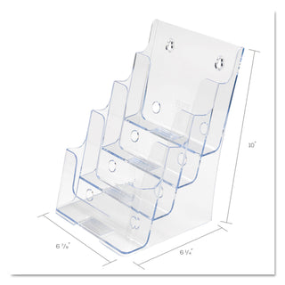 deflecto® 4-Compartment DocuHolder, Booklet Size, 6.88w x 6.25d x 10h, Clear (DEF77901)