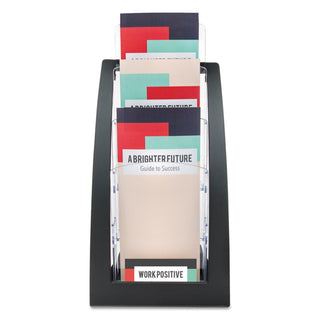 deflecto® 3-Tier Literature Holder, Leaflet Size, 6.75w x 6.94d x 13.31h, Black (DEF693604)