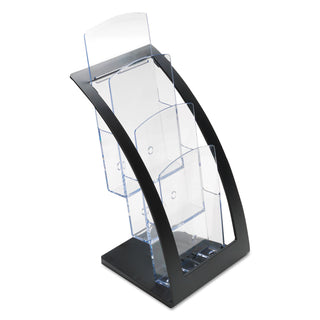 deflecto® 3-Tier Literature Holder, Leaflet Size, 6.75w x 6.94d x 13.31h, Black (DEF693604)