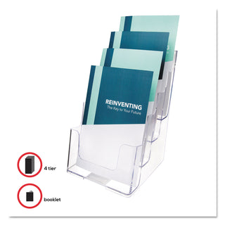 deflecto® 4-Compartment DocuHolder, Booklet Size, 6.88w x 6.25d x 10h, Clear (DEF77901)