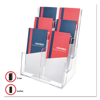 deflecto® 6-Compartment DocuHolder, Leaflet Size, 9.63w x 6.25d x 12.63h, Clear (DEF77401)