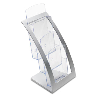 deflecto® 3-Tier Literature Holder, Leaflet Size, 6.75w x 6.94d x 13.31h, Silver (DEF693645)