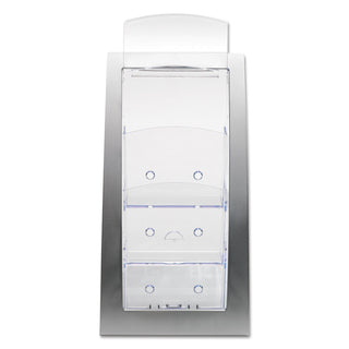 deflecto® 3-Tier Literature Holder, Leaflet Size, 6.75w x 6.94d x 13.31h, Silver (DEF693645)