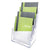 deflecto® 4-Compartment DocuHolder, Magazine Size, 9.38w x 7d x 13.63h, Clear (DEF77441)