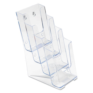 deflecto® 4-Compartment DocuHolder, Leaflet Size, 4.88w x 6.13d x 10h, Clear (DEF77701)