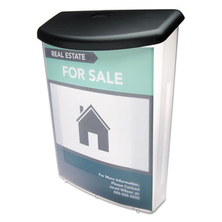 deflecto® Outdoor Literature Box, 10w x 4.5d x 13.13h, Clear/Black (DEF790901)