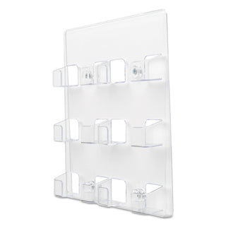 deflecto® 6-Pocket Business Card Holder, 480 Card Cap, 8 1/2 x 9 3/4 x 1 5/8, Clear (DEF70601)