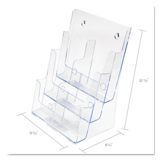 deflecto® 6-Compartment DocuHolder, Leaflet Size, 9.63w x 6.25d x 12.63h, Clear (DEF77401)