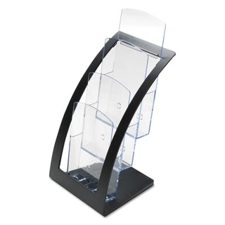 deflecto® 3-Tier Literature Holder, Leaflet Size, 6.75w x 6.94d x 13.31h, Black (DEF693604)