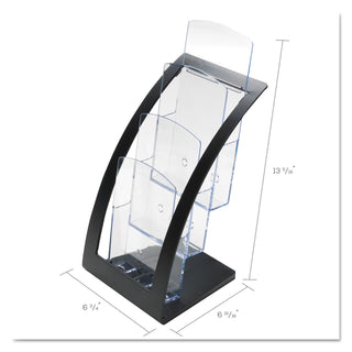 deflecto® 3-Tier Literature Holder, Leaflet Size, 6.75w x 6.94d x 13.31h, Black (DEF693604)