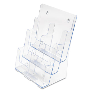 deflecto® 6-Compartment DocuHolder, Leaflet Size, 9.63w x 6.25d x 12.63h, Clear (DEF77401)