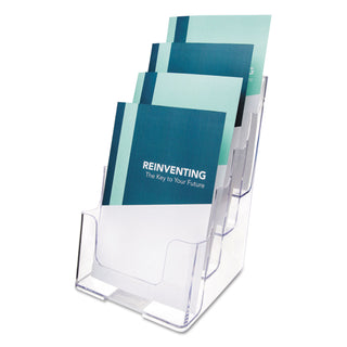deflecto® 4-Compartment DocuHolder, Booklet Size, 6.88w x 6.25d x 10h, Clear (DEF77901)