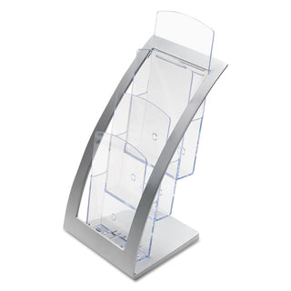 deflecto® 3-Tier Literature Holder, Leaflet Size, 6.75w x 6.94d x 13.31h, Silver (DEF693645)