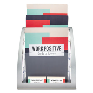 deflecto® 3-Tier Literature Holder, Leaflet Size, 11.25w x 6.94d x 13.31h, Silver (DEF693745)