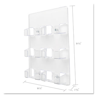 deflecto® 6-Pocket Business Card Holder, 480 Card Cap, 8 1/2 x 9 3/4 x 1 5/8, Clear (DEF70601)