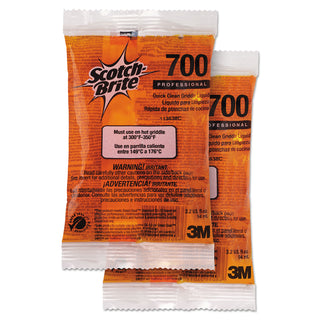 Scotch-Brite® PROFESSIONAL Quick Clean Griddle Liquid, 3.2 oz Packet, 40/Carton (MMM29603) (MCO29603)