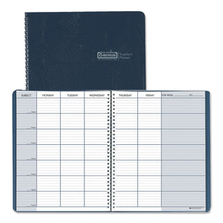 House of Doolittle™ Recycled Teacher's Planner, Weekly, Two-Page Spread (Seven Classes), 11 x 8.5, Blue Cover (HOD50907)