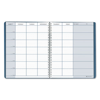 House of Doolittle™ Recycled Teacher's Planner, Weekly, Two-Page Spread (Seven Classes), 11 x 8.5, Blue Cover (HOD50907)