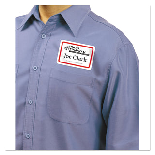 Avery® Flexible Adhesive Name Badge Labels, 3.38 x 2.33, White/Red Border, 400/Box (AVE5095)