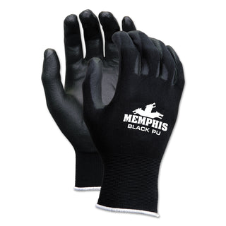 MCR™ Safety Economy PU Coated Work Gloves, Black, X-Large, 1 Dozen (CRW9669XL)