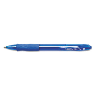 BIC® Velocity Atlantis Bold Retractable Ballpoint Pen, 1.6mm, Blue Ink, Trans-Blue Barrel, Dozen (BICVLGB11BE)