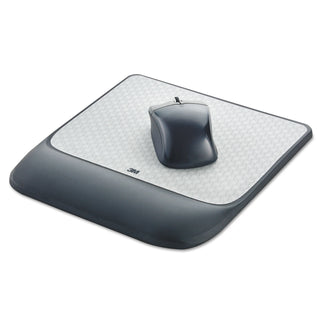 3M™ Mouse Pad with Precise Mousing Surface and Gel Wrist Rest, 8.5 x 9, Gray/Black (MMMMW85B)