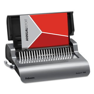 Fellowes® Quasar 500 Electric Comb Binding System, 500 Sheets, 16.88 x 15.38 x 5.13, Metallic Gray (FEL5216901)