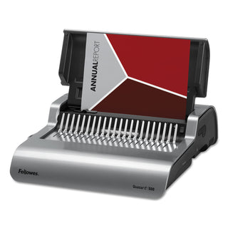Fellowes® Quasar 500 Electric Comb Binding System, 500 Sheets, 16.88 x 15.38 x 5.13, Metallic Gray (FEL5216901)
