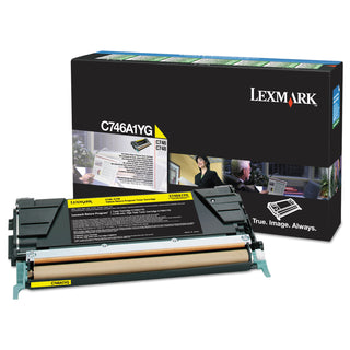 Lexmark™ C746A1YG Return Program Toner, 7000 Page-Yield, Yellow (LEXC746A1YG)