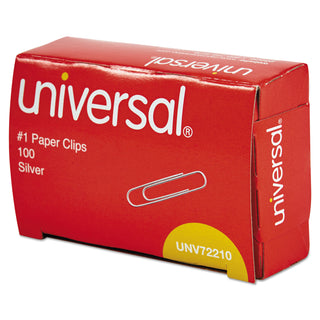 Universal® Paper Clips, #1, Smooth, Silver, 100/Box (UNV72210BX)