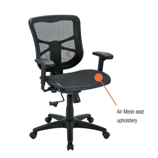 Alera® Elusion Series Mesh Mid-Back Swivel/Tilt Chair, Supports up to 275 lbs., Black Seat/Black Back, Black Base (ALEEL42B18)