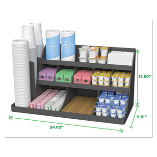Mind Reader Extra Large Coffee Condiment and Accessory Organizer,24 x 11 4/5 x 12 1/2, Black (EMSCOMORG02BLK)