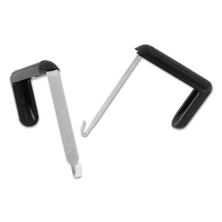 Quartet® Adjustable Cubicle Hangers, 1 1/2" - 3" Panels, Aluminum/Black, 2/Set (QRT7502)