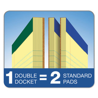 TOPS™ Double Docket Ruled Pads, Pitman Rule Variation (Offset Dividing Line - 3" Left), 100 Canary 8.5 x 11.75 Sheets, 6/Pack (TOP63396)