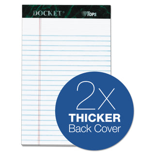 TOPS™ Docket Ruled Perforated Pads, Narrow Rule, 50 White 5 x 8 Sheets, 6/Pack (TOP63366)