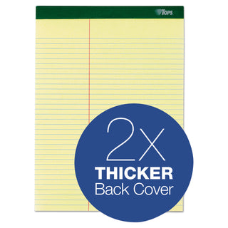 TOPS™ Double Docket Ruled Pads, Pitman Rule Variation (Offset Dividing Line - 3" Left), 100 Canary 8.5 x 11.75 Sheets, 6/Pack (TOP63396)