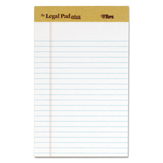 TOPS™ The Legal Pad Plus Ruled Perforated Pads with 40 pt. Back, Narrow Rule, 50 White 5 x 8 Sheets, Dozen (TOP71500)