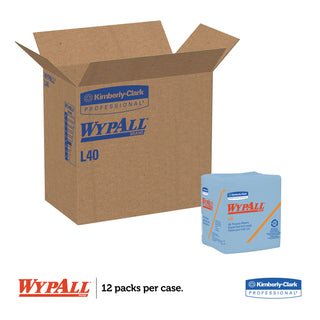 WypAll® L40 Cleaning Wipes, Blue, 12 Packs of 56 (KIM05776)