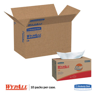 WypAll® L30 Towels, POP-UP Box, 10 x 9.8, White, 120/Box, 10 Boxes/Carton (03086KIM)