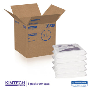 Kimtech™ W4 Critical Task Wipers, Flat Double Bag, 12 x 12, Unscented, White, 100/Bag, 5 Bags/Carton (33330KIM)