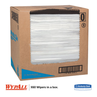 WypAll® General Clean X60 Cloths, Flat Sheet, 12.5 x 16.8, White, 150/Box, 6 Boxes/Carton (34900KIM)