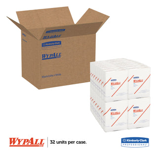 WypAll® X50 Cloths, 1/4 Fold, 12.5 x 10, White, 26/Pack, 32 Packs/Carton (KCC35025)