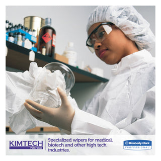 Kimtech™ W4 Critical Task Wipers, Flat Double Bag, 12 x 12, Unscented, White, 100/Bag, 5 Bags/Carton (33330KIM)