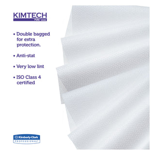 Kimtech™ W4 Critical Task Wipers, Flat Double Bag, 12 x 12, Unscented, White, 100/Bag, 5 Bags/Carton (33330KIM)
