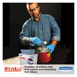 WypAll® X90 Cloths, POP-UP Box, 2-Ply, 8.3 x 16.8, Denim Blue, 68/Box, 5 Boxes/Carton (KCC12890)