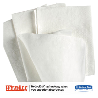 WypAll® X50 Cloths, 1/4 Fold, 12.5 x 10, White, 26/Pack, 32 Packs/Carton (KCC35025)