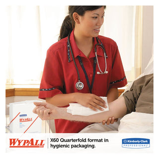 WypAll® X50 Cloths, 1/4 Fold, 12.5 x 10, White, 26/Pack, 32 Packs/Carton (KCC35025)