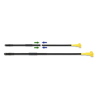 Boardwalk® Two-Piece Metal Handle with Plastic Jaw Head, 1.5" dia x 59", Black/Yellow (BWKFF610)